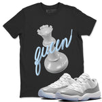 Air Jordan 11 White Cement Sneaker Match Tees 3D Queen Sneaker Tees Air Jordan 11 Cement Grey Sneaker Release Tees Unisex Shirts Black 1