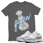 Air Jordan 11 White Cement 3D Queen Crew Neck Sneaker Tees Air Jordan 11 Cement Grey Sneaker T-Shirts Washing and Care Tip