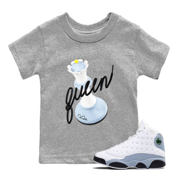 Air Jordan 13 Blue Grey shirt to match jordans 3D Queen sneaker tees AJ13 Blue Grey SNRT sneaker release tees baby toddler Heather Grey 1 cotton Shirt