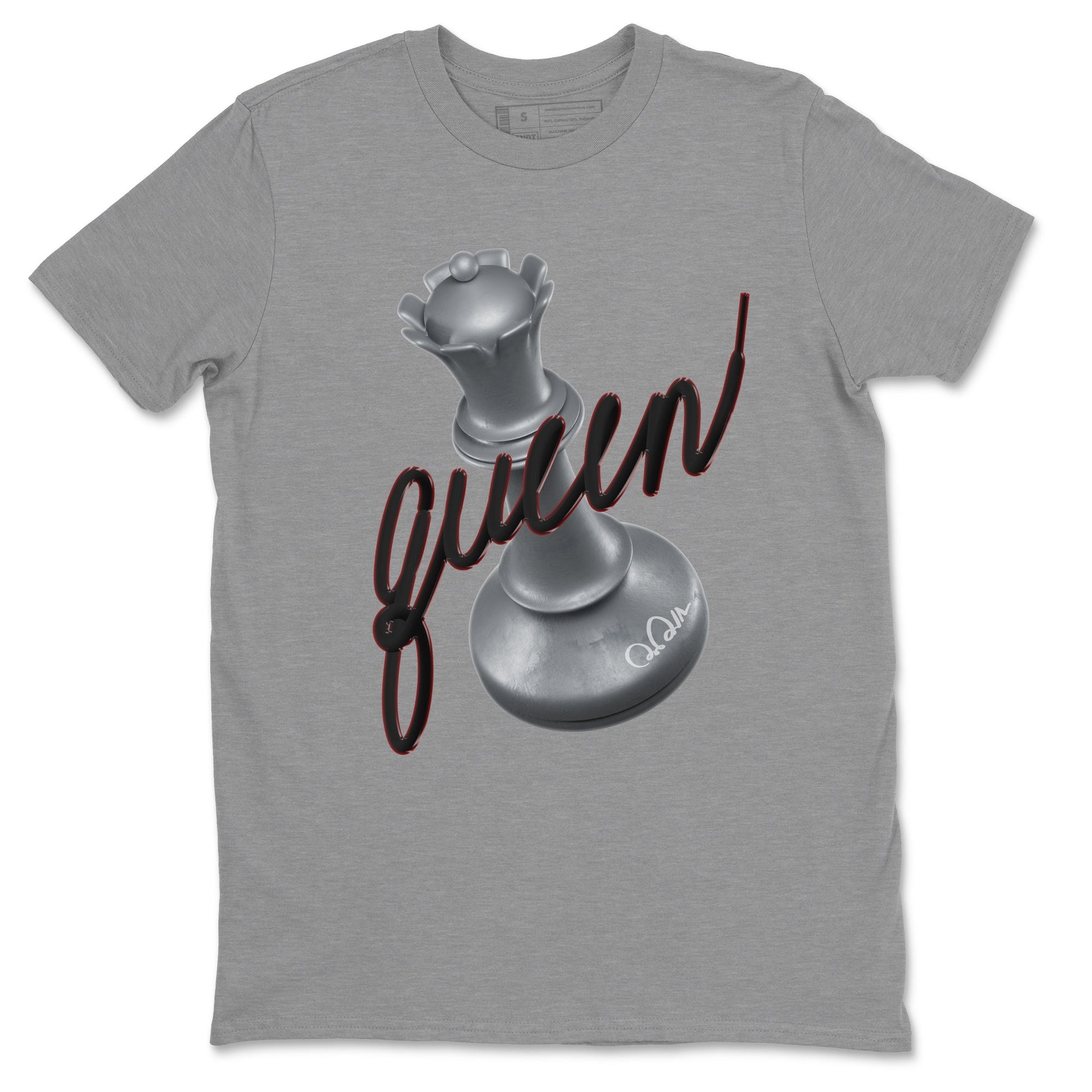 Air Jordan 14 Metallic Silver Sneaker Match Tees 3D Queen Sneaker Tees AJ14 Metallic Silver Sneaker Release Tees Unisex Shirts Heather Grey 2