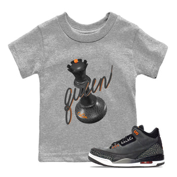 Air Jordan 3 Fear shirt to match jordans 3D Queen sneaker tees AJ3 Fear SNRT Sneaker Release Tees Baby Toddler Heather Grey 1 T-Shirt