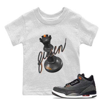 Air Jordan 3 Fear shirt to match jordans 3D Queen sneaker tees AJ3 Fear SNRT Sneaker Release Tees Baby Toddler White 1 T-Shirt