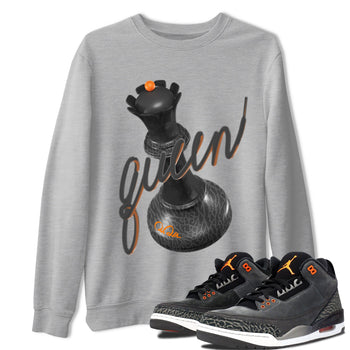 Air Jordan 3 Fear shirt to match jordans 3D Queen sneaker tees AJ3 Fear SNRT Sneaker Release Tees Unisex Heather Grey 1 T-Shirt