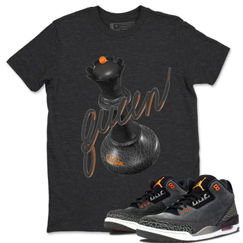 Air Jordan 3 Fear shirt to match jordans 3D Queen sneaker tees AJ3 Fear SNRT Sneaker Release Tees Unisex Charcoal Heather 1 T-Shirt