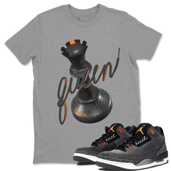 Air Jordan 3 Fear shirt to match jordans 3D Queen sneaker tees AJ3 Fear SNRT Sneaker Release Tees Unisex Heather Grey 1 T-Shirt