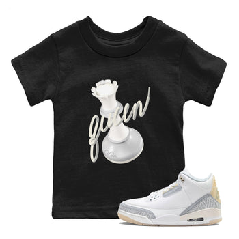 3s Ivory shirt to match jordans 3D Queen sneaker tees Air Jordan 3 Ivory SNRT sneaker release tees baby toddler Black 1 cotton Shirt