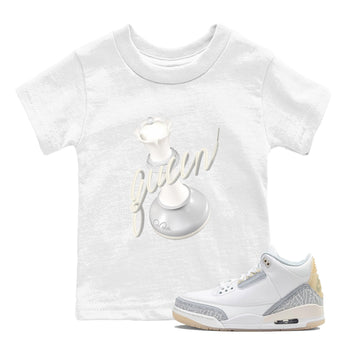 3s Ivory shirt to match jordans 3D Queen sneaker tees Air Jordan 3 Ivory SNRT sneaker release tees baby toddler White 1 cotton Shirt
