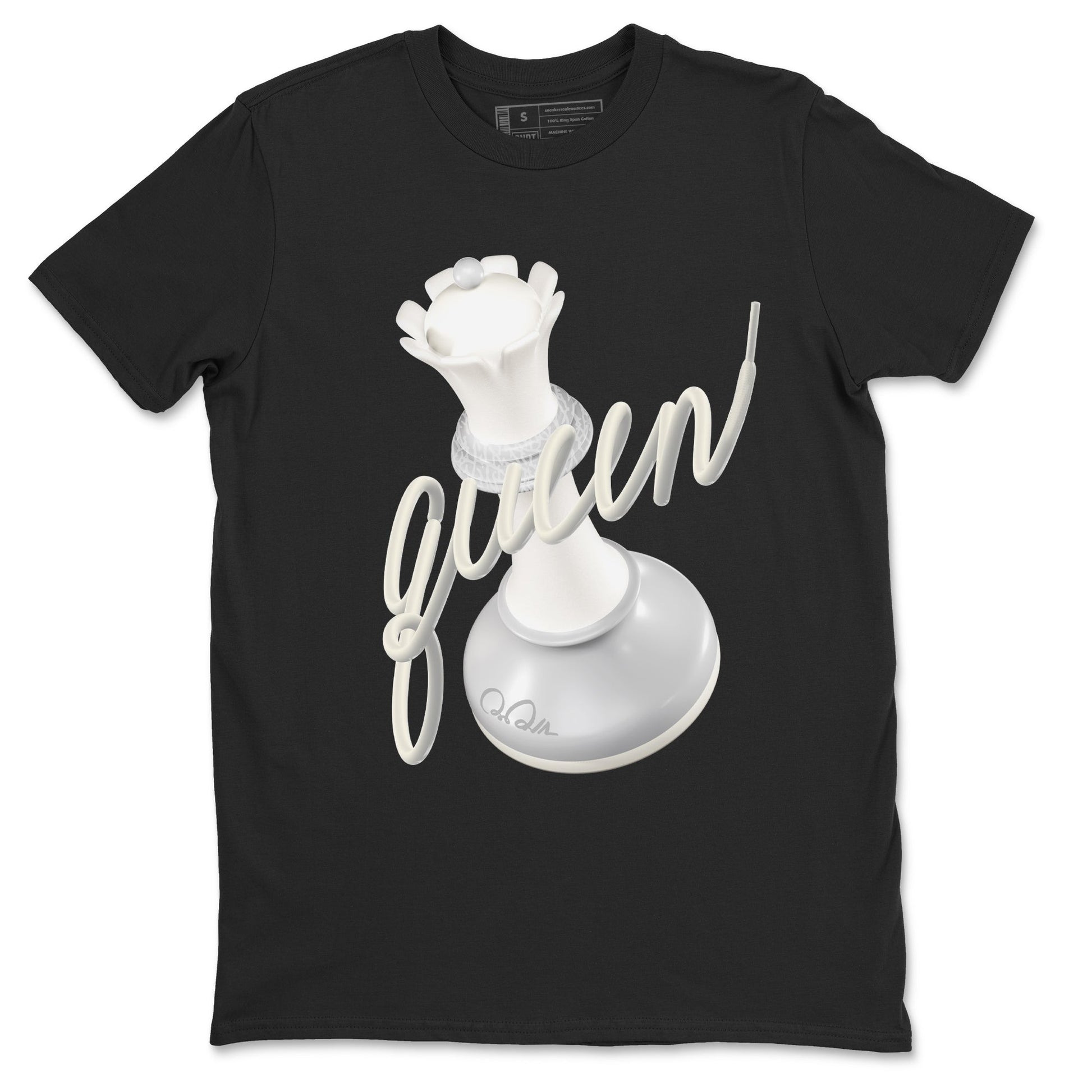 3s Ivory shirt to match jordans 3D Queen sneaker tees Air Jordan 3 Ivory SNRT Sneaker Release Tees unisex cotton Black 2 crew neck shirt