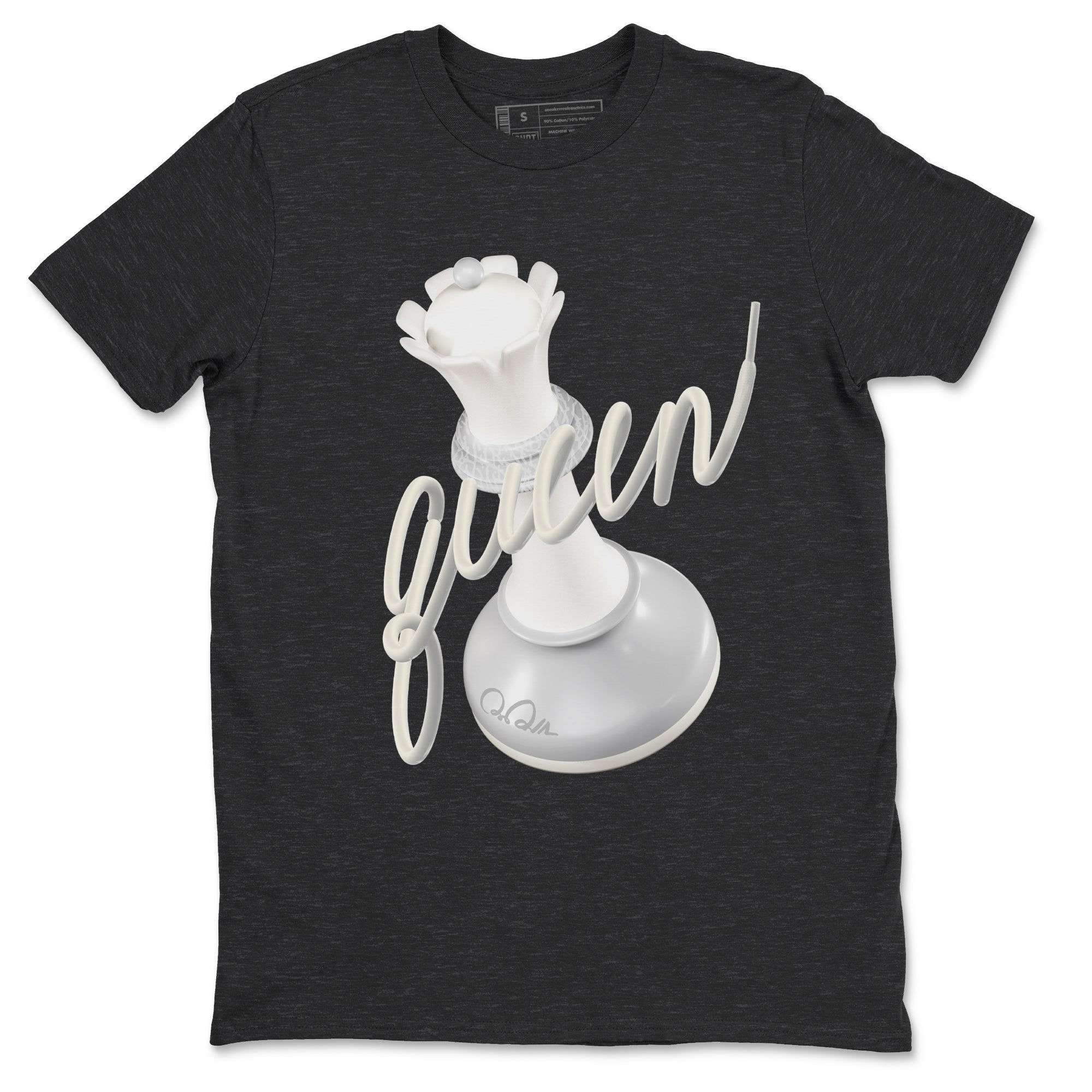 3s Ivory shirt to match jordans 3D Queen sneaker tees Air Jordan 3 Ivory SNRT Sneaker Release Tees unisex cotton Charcoal Heather 2 crew neck shirt