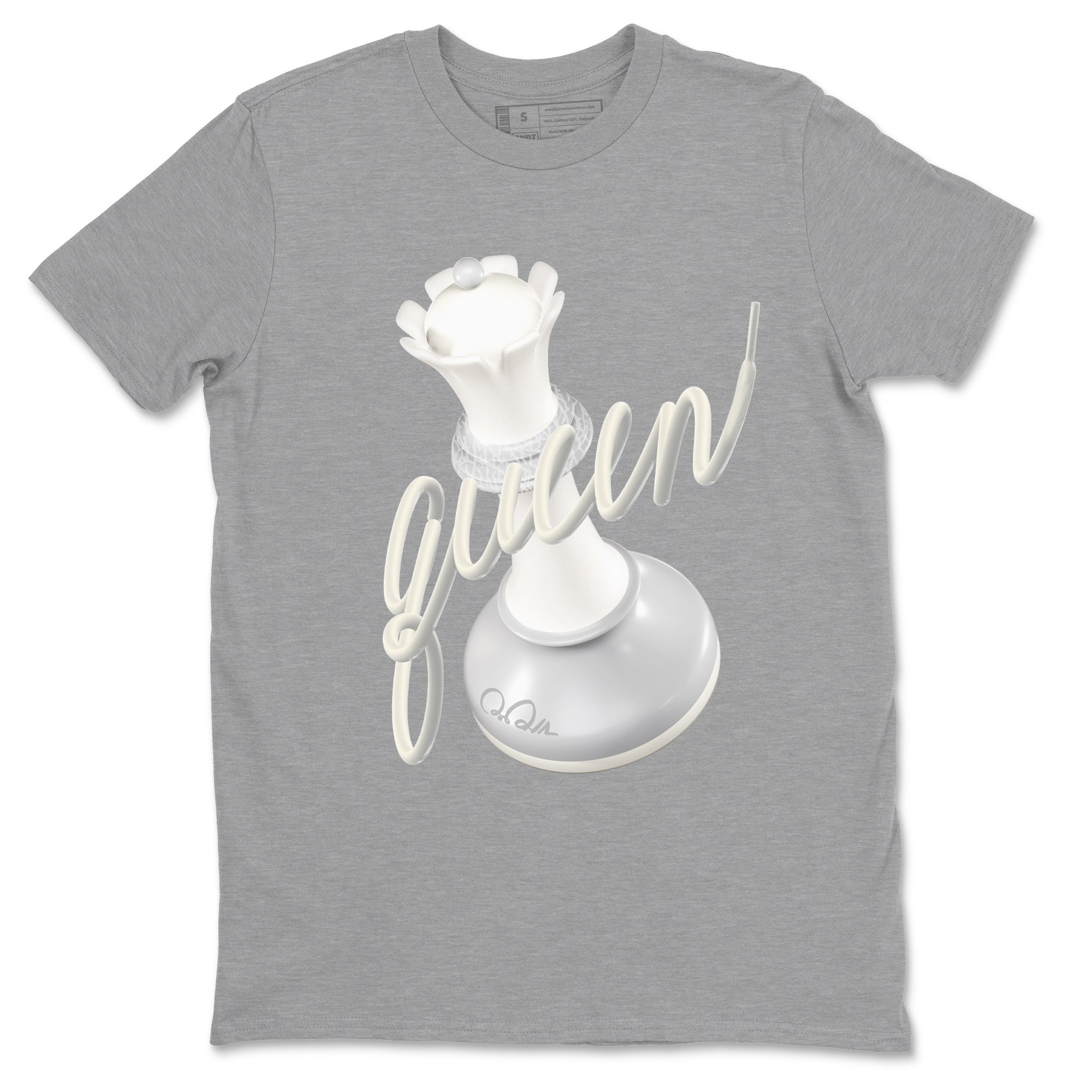 3s Ivory shirt to match jordans 3D Queen sneaker tees Air Jordan 3 Ivory SNRT Sneaker Release Tees unisex cotton Heather Grey 2 crew neck shirt