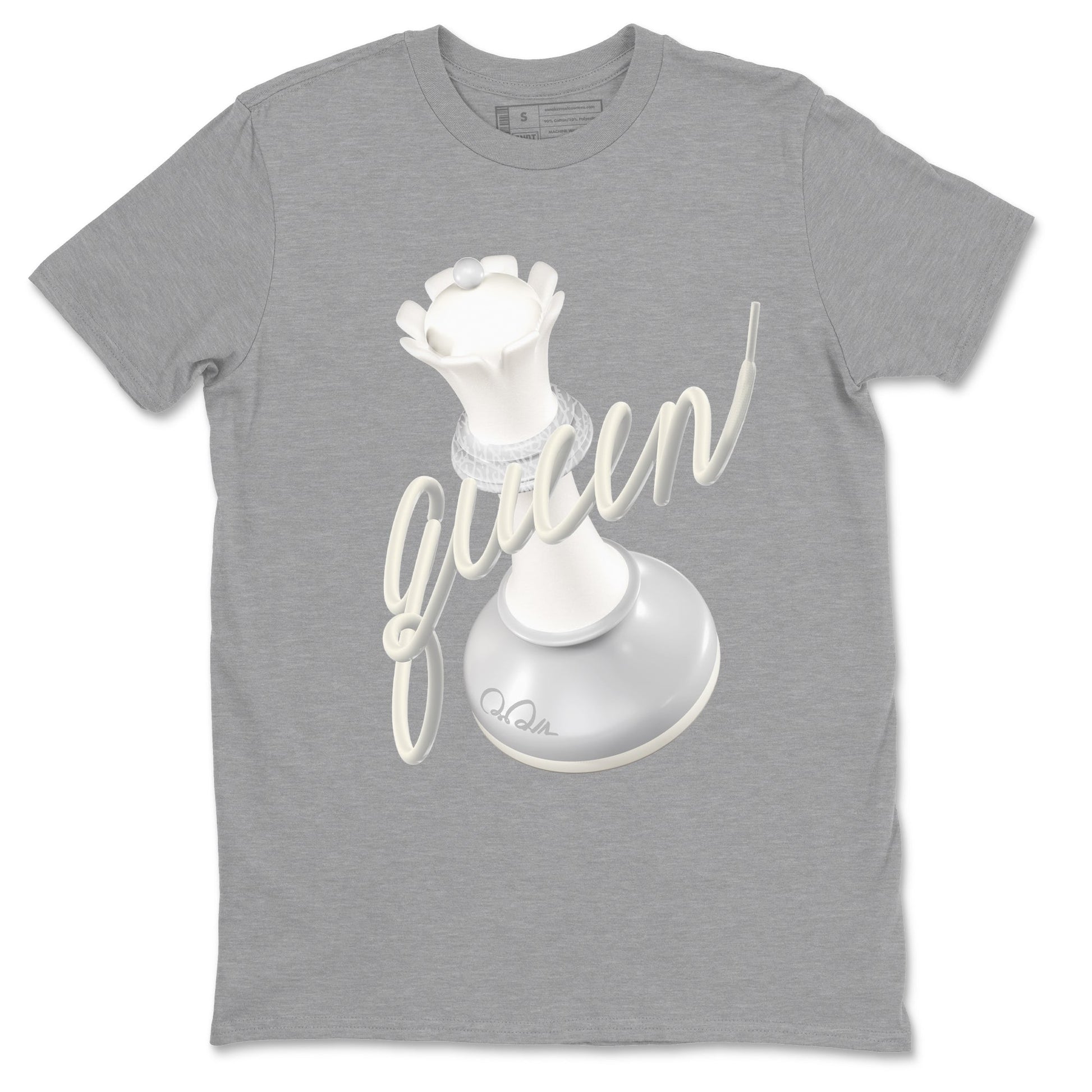 3s Ivory shirt to match jordans 3D Queen sneaker tees Air Jordan 3 Ivory SNRT Sneaker Release Tees unisex cotton Heather Grey 2 crew neck shirt