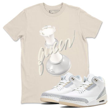 3s Ivory shirt to match jordans 3D Queen sneaker tees Air Jordan 3 Ivory SNRT Sneaker Release Tees unisex cotton Natural 1 crew neck shirt