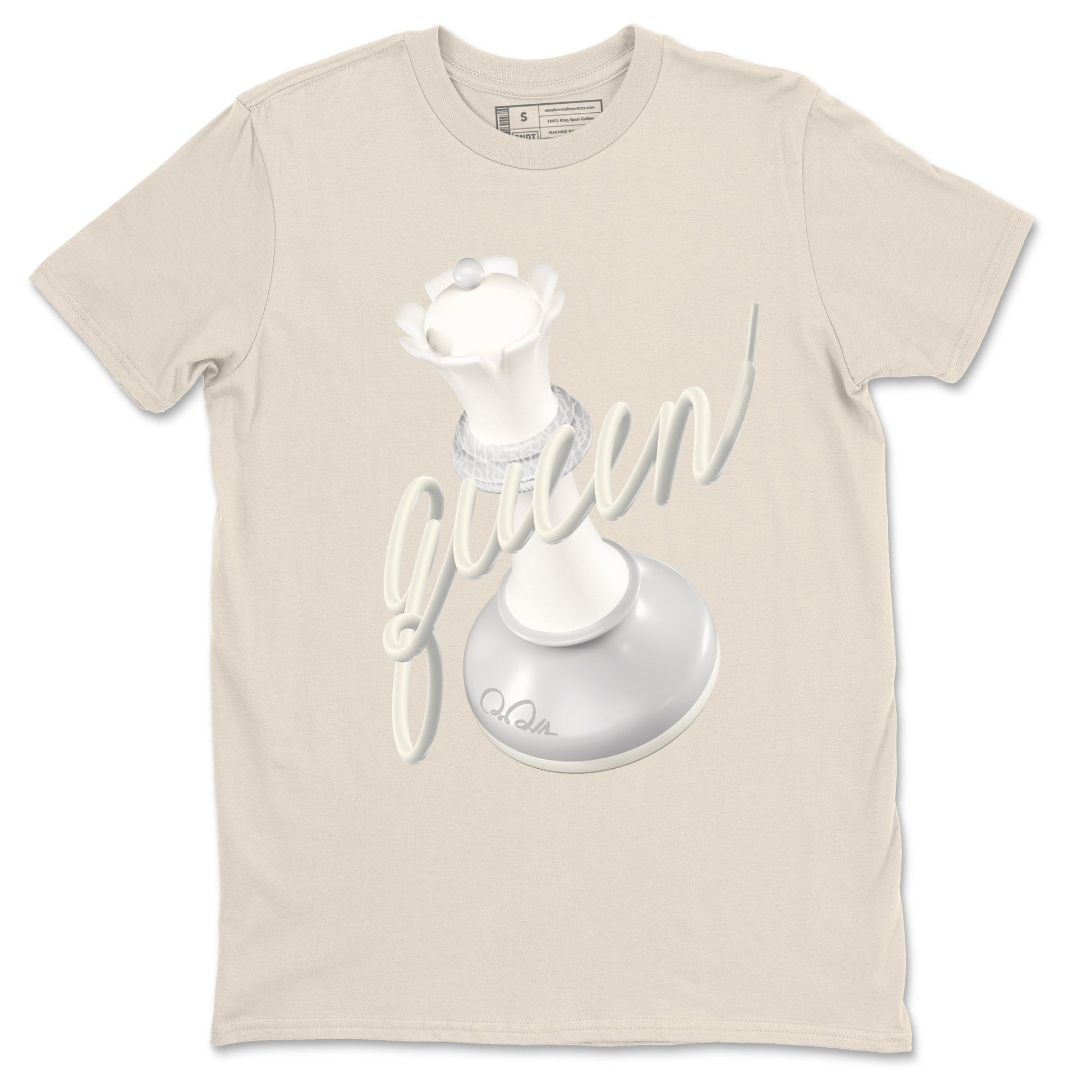 3s Ivory shirt to match jordans 3D Queen sneaker tees Air Jordan 3 Ivory SNRT Sneaker Release Tees unisex cotton Natural 2 crew neck shirt