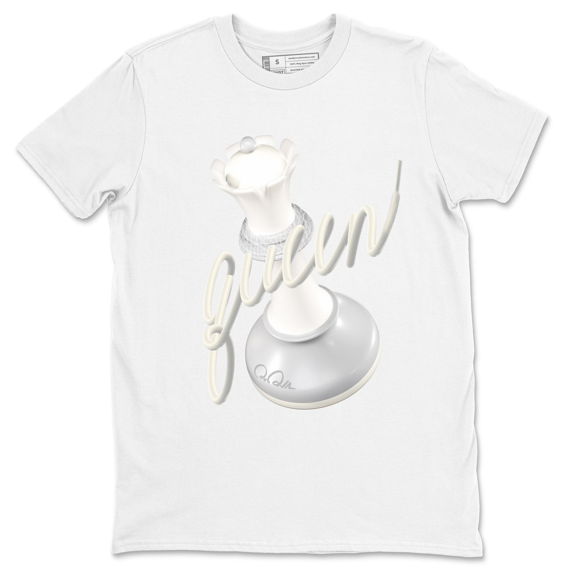 3s Ivory shirt to match jordans 3D Queen sneaker tees Air Jordan 3 Ivory SNRT Sneaker Release Tees unisex cotton White 2 crew neck shirt