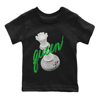 Air Jordan 3 Lucky Green Sneaker Match Tees 3D Queen Sneaker Tees AJ3 Lucky Green Sneaker Release Tees Kids Shirts Black 2
