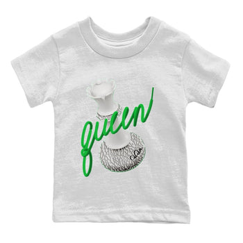 Air Jordan 3 Lucky Green Sneaker Match Tees 3D Queen Sneaker Tees AJ3 Lucky Green Sneaker Release Tees Kids Shirts White 2