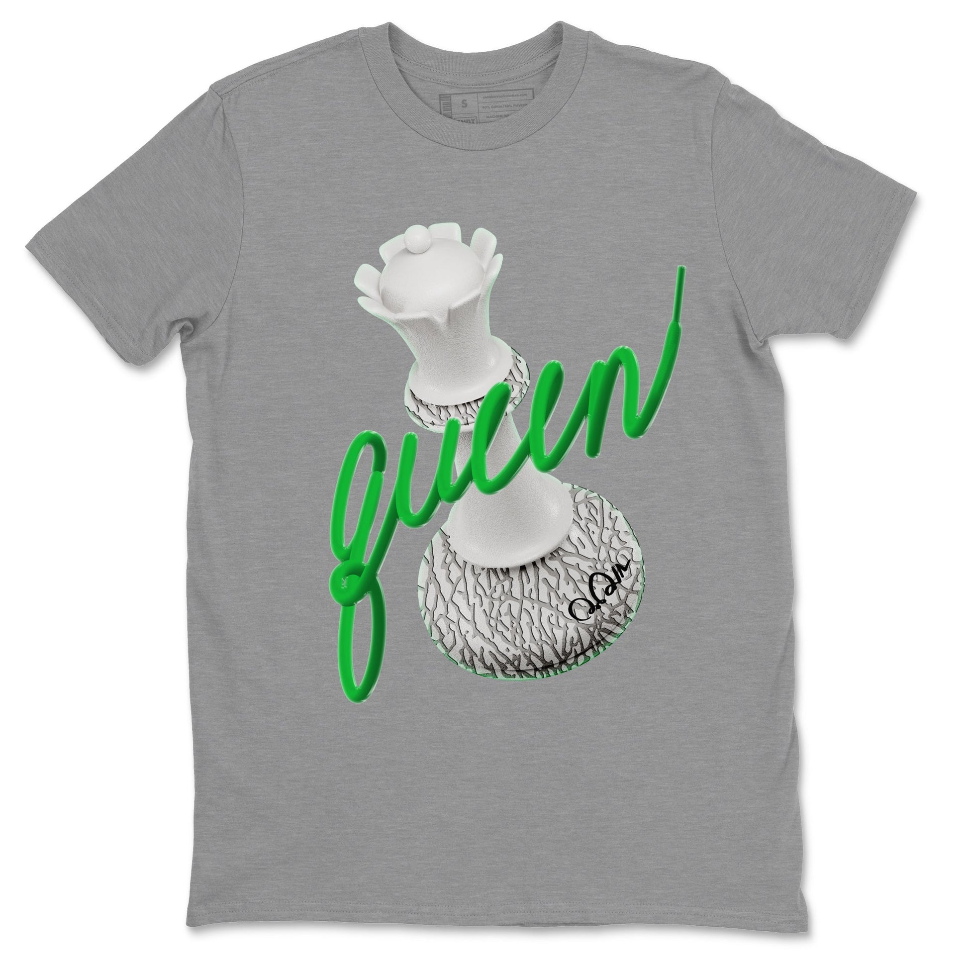 Air Jordan 3 Lucky Green Sneaker Match Tees 3D Queen Sneaker Tees AJ3 Lucky Green Sneaker Release Tees Unisex Shirts Heather Grey 2