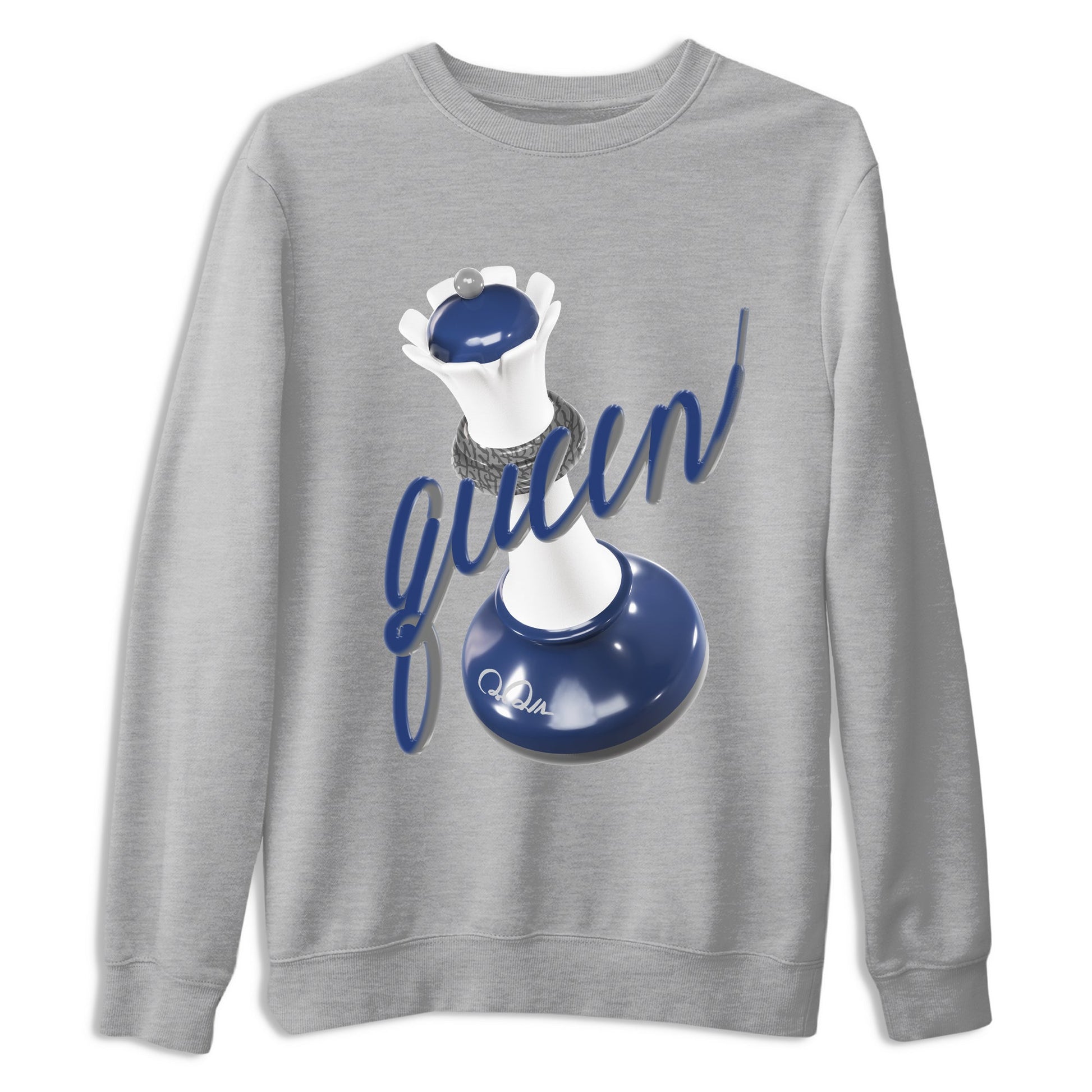 3s Midnight Navy shirt to match jordans 3D Queen sneaker tees AJ3 Midnight Navy SNRT Sneaker Release Tees unisex cotton Heather Grey 2 crew neck shirt