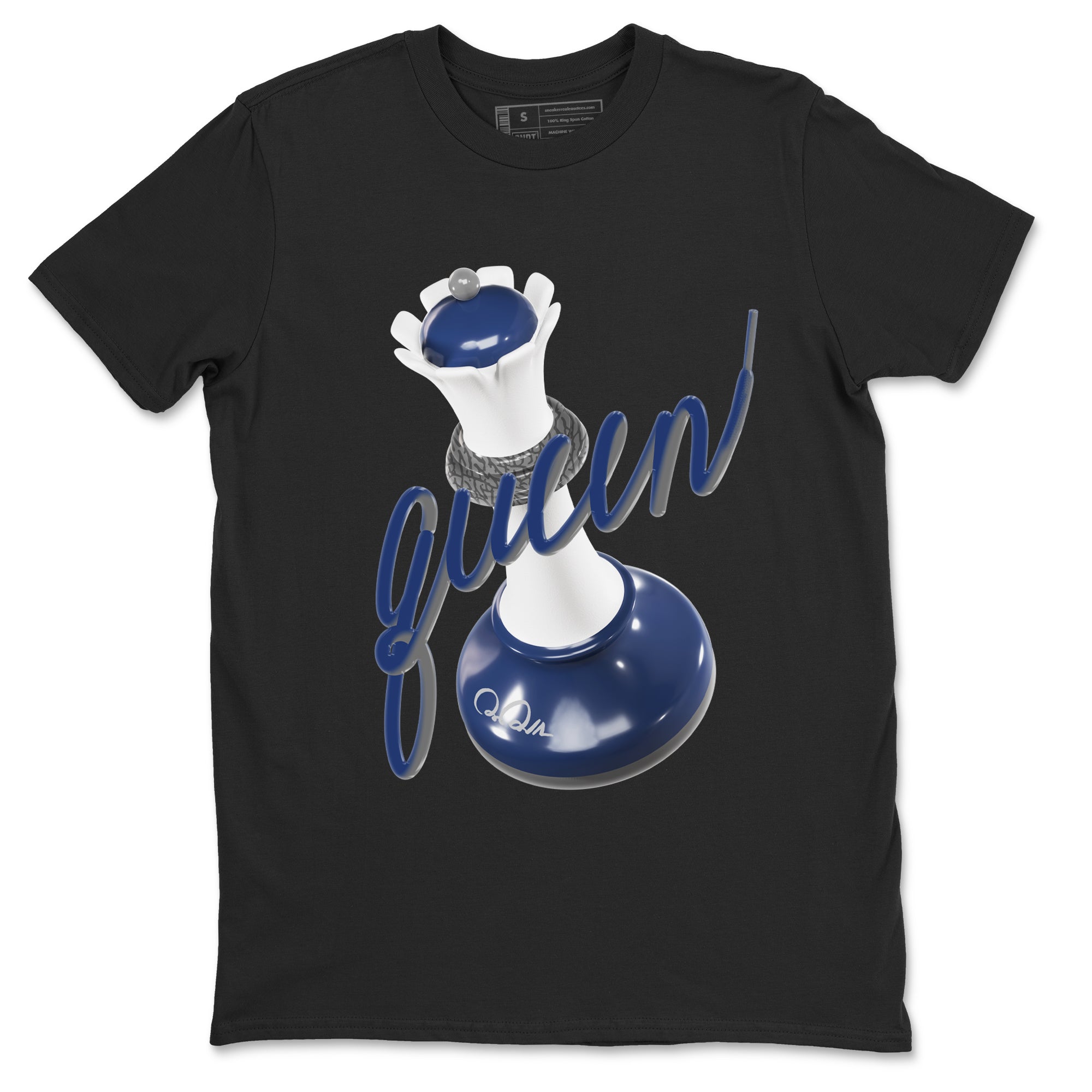 3s Midnight Navy shirt to match jordans 3D Queen sneaker tees AJ3 Midnight Navy SNRT Sneaker Release Tees unisex cotton Black 2 crew neck shirt