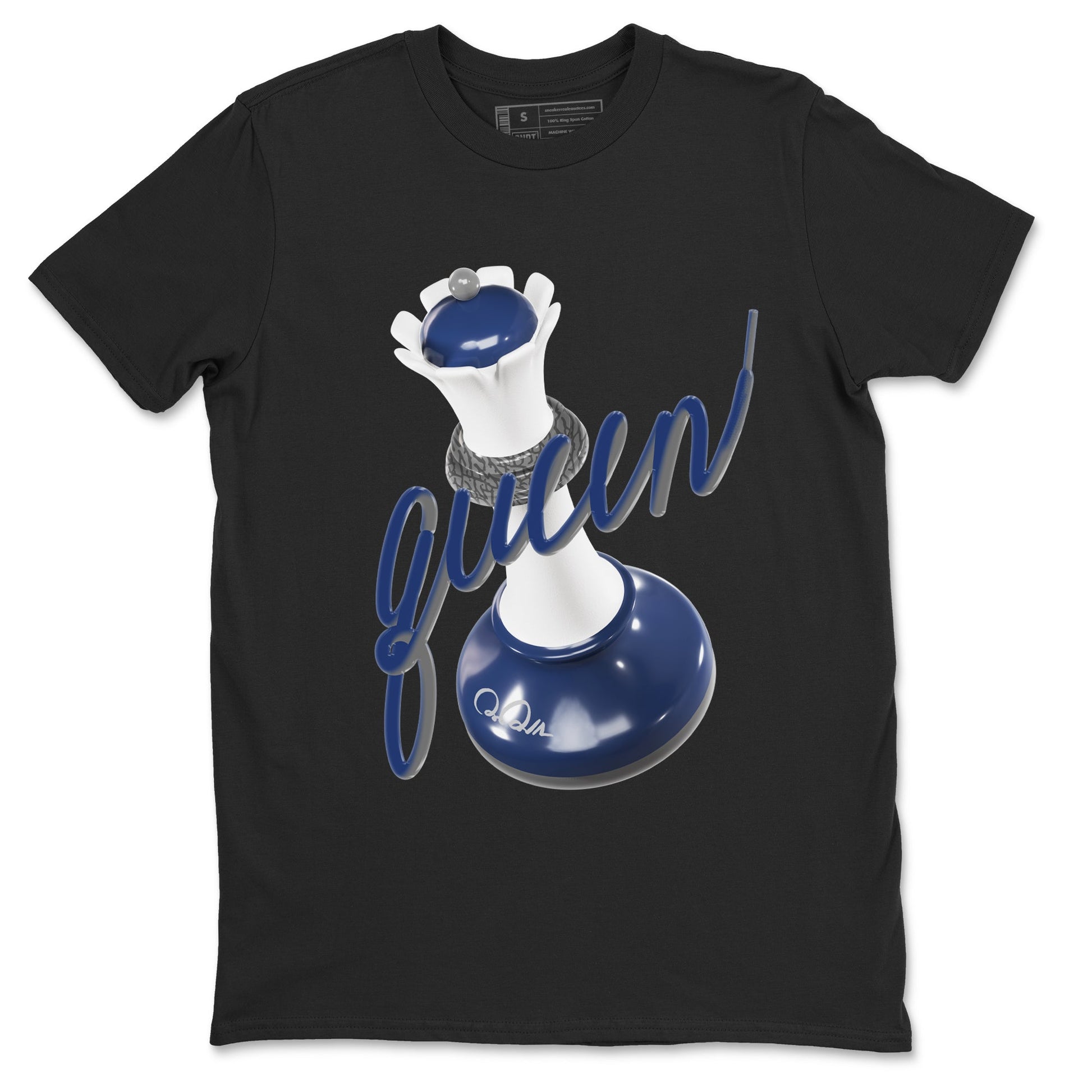 3s Midnight Navy shirt to match jordans 3D Queen sneaker tees AJ3 Midnight Navy SNRT Sneaker Release Tees unisex cotton Black 2 crew neck shirt