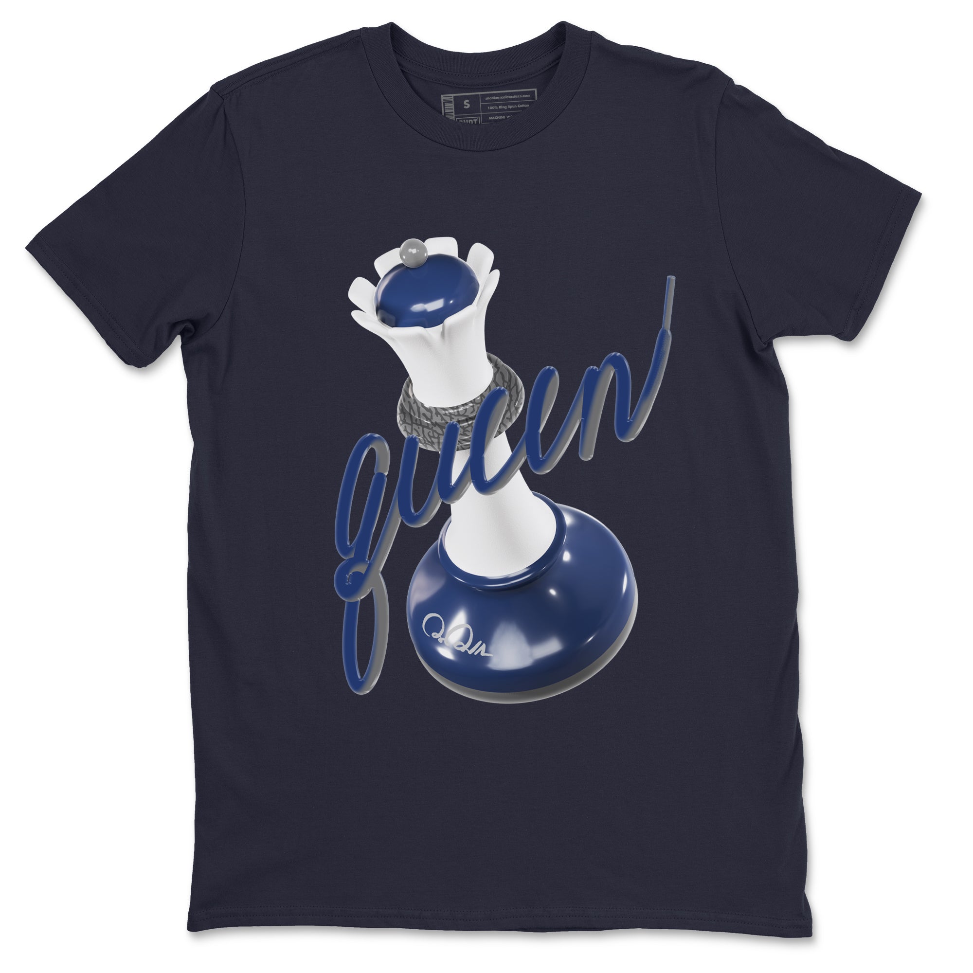 3s Midnight Navy shirt to match jordans 3D Queen sneaker tees AJ3 Midnight Navy SNRT Sneaker Release Tees unisex cotton Navy 2 crew neck shirt