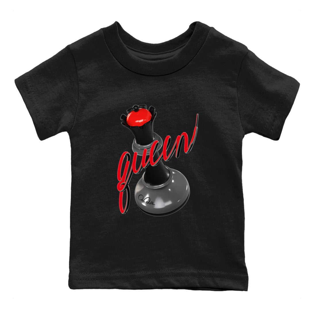 4s Bred Reimagined shirt to match jordans 3D Queen sneaker tees Air Jordan 4 Bred Reimagined SNRT Sneaker Release Tees Baby Toddler Black 2 T-Shirt