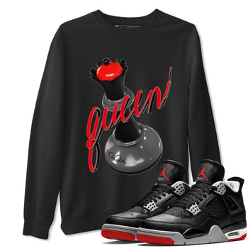 4s Bred Reimagined shirt to match jordans 3D Queen sneaker tees Air Jordan 4 Bred Reimagined SNRT Sneaker Release Tees Unisex Black 1 T-Shirt
