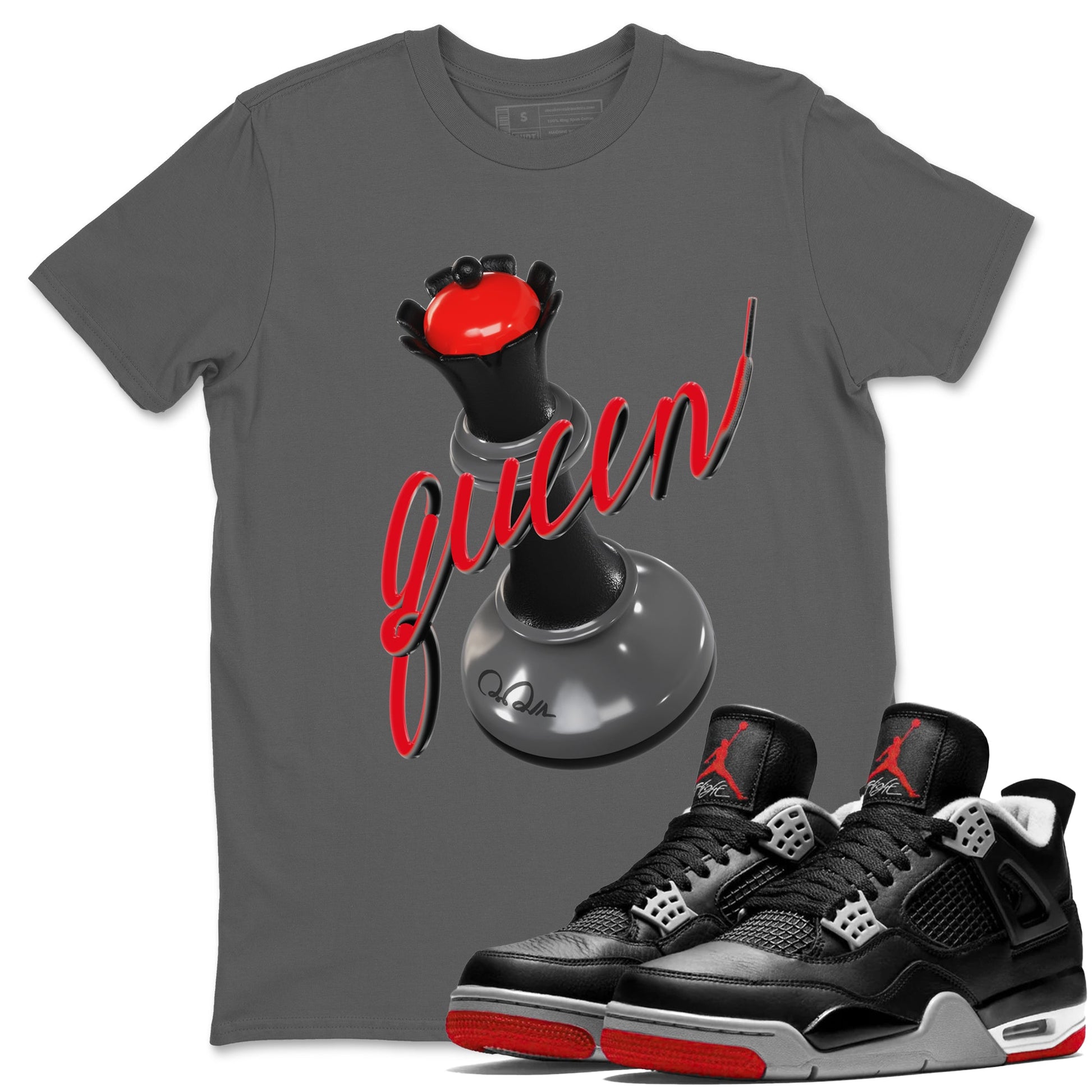 4s Bred Reimagined shirt to match jordans 3D Queen sneaker tees Air Jordan 4 Bred Reimagined SNRT Sneaker Release Tees Unisex Cool Grey 1 T-Shirt