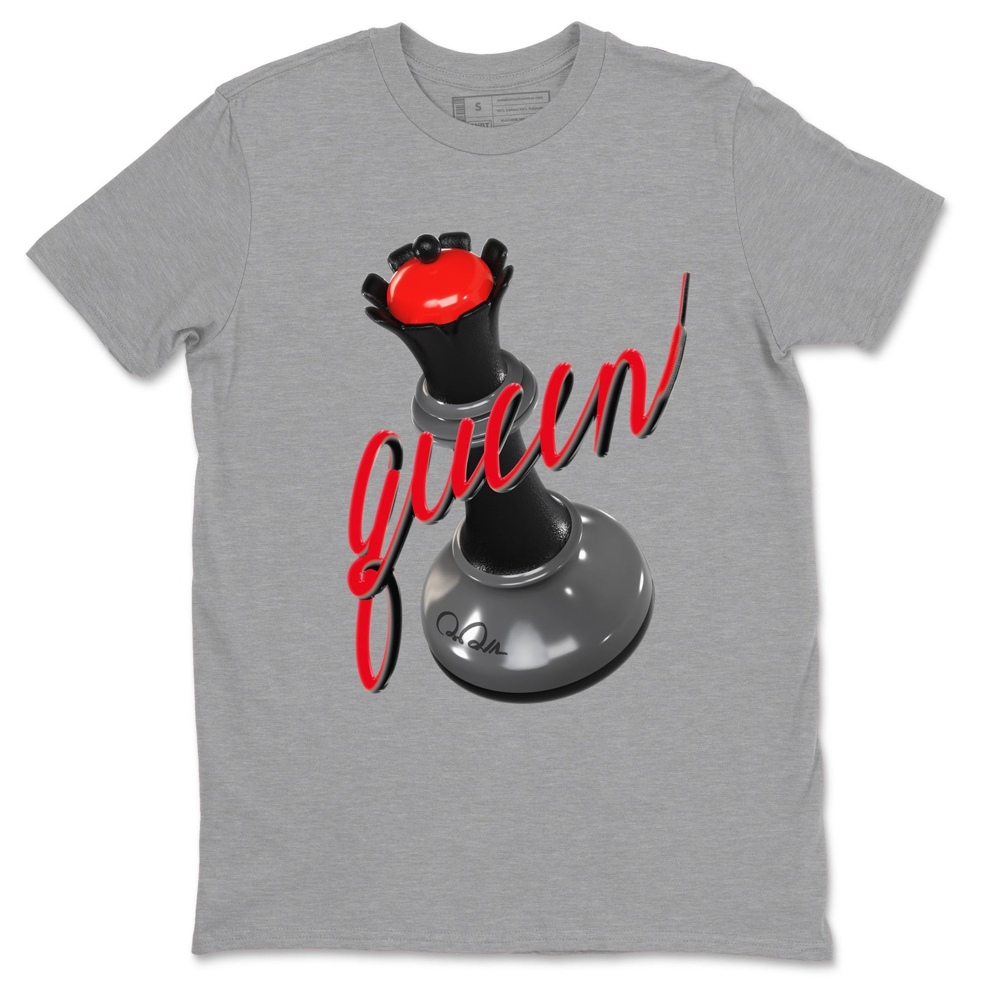 4s Bred Reimagined shirt to match jordans 3D Queen sneaker tees Air Jordan 4 Bred Reimagined SNRT Sneaker Release Tees Unisex Heather Grey 2 T-Shirt