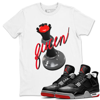 4s Bred Reimagined shirt to match jordans 3D Queen sneaker tees Air Jordan 4 Bred Reimagined SNRT Sneaker Release Tees Unisex White 1 T-Shirt