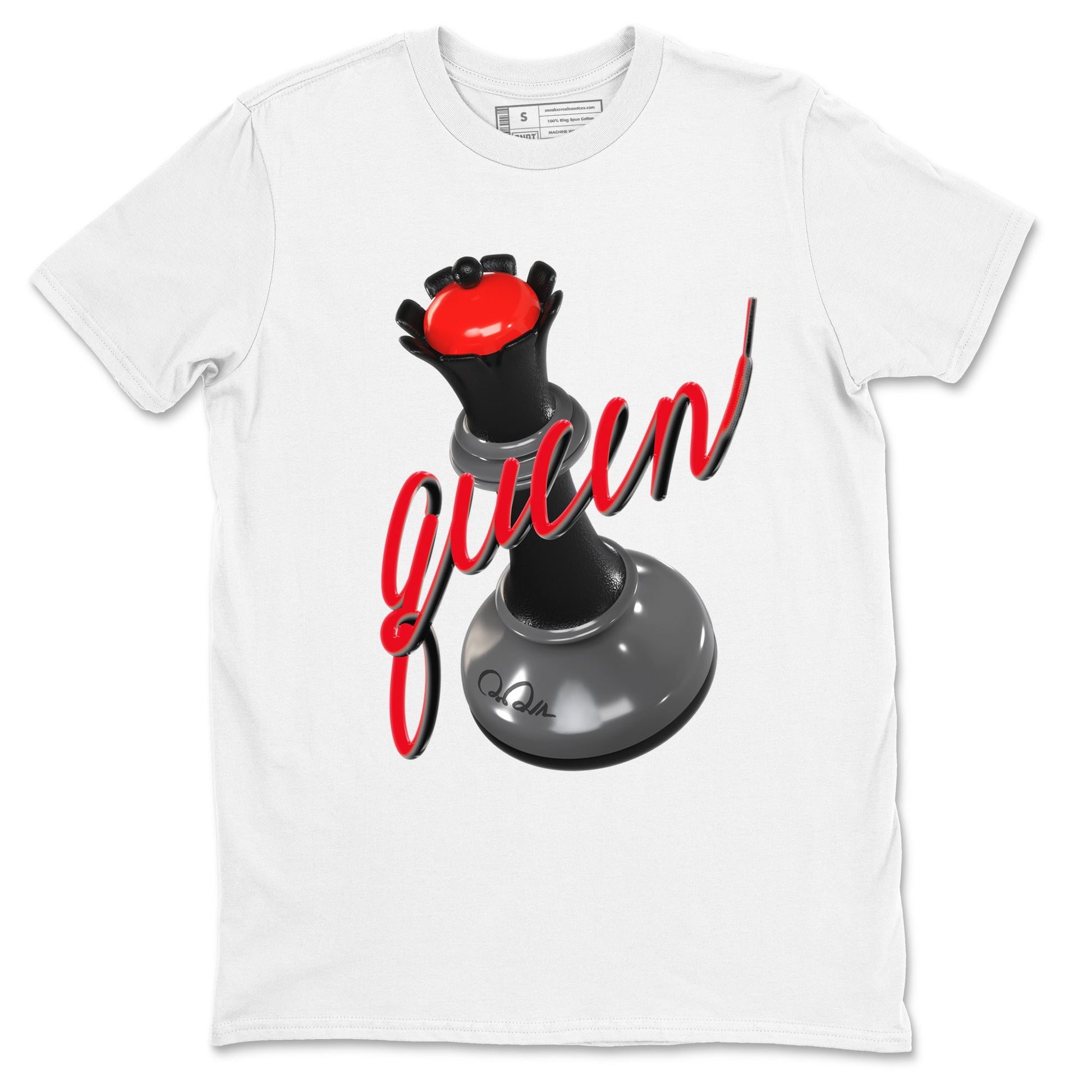 4s Bred Reimagined shirt to match jordans 3D Queen sneaker tees Air Jordan 4 Bred Reimagined SNRT Sneaker Release Tees Unisex White 2 T-Shirt