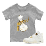 4s Sail shirt to match jordans 3D Queen sneaker tees Air Jordan 4 Sail SNRT sneaker release tees baby toddler Heather Grey 1 cotton Shirt