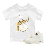 4s Sail shirt to match jordans 3D Queen sneaker tees Air Jordan 4 Sail SNRT sneaker release tees baby toddler White 1 cotton Shirt