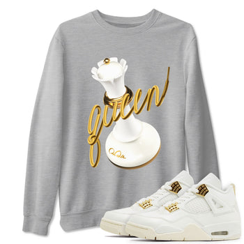 4s Sail shirt to match jordans 3D Queen sneaker tees Air Jordan 4 Sail SNRT Sneaker Release Tees unisex cotton Heather Grey 1 crew neck shirt