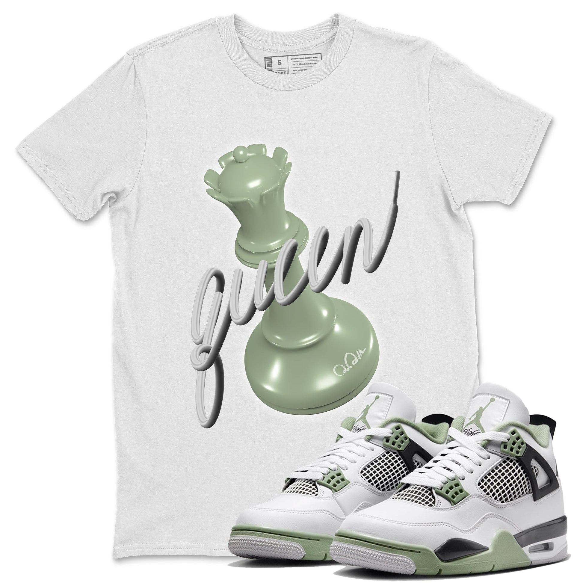 Jordan 4 Seafoam Sneaker Match Tees 3D Queen Sneaker Tees Jordan 4 Seafoam Sneaker Release Tees Unisex Shirts