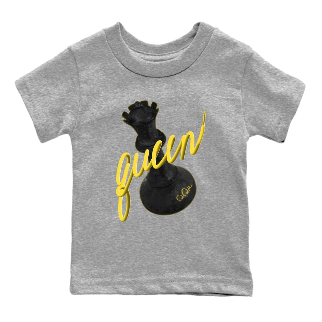 Air Jordan 4 Thunder Sneaker Match Tees 3D Queen Sneaker Tees AJ4 Thunder Jumpman Sneaker Release Tees Kids Shirts Heather Grey 2