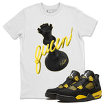 Air Jordan 4 Thunder Sneaker Match Tees 3D Queen Sneaker Tees AJ4 Thunder Jumpman Sneaker Release Tees Unisex Shirts White 1