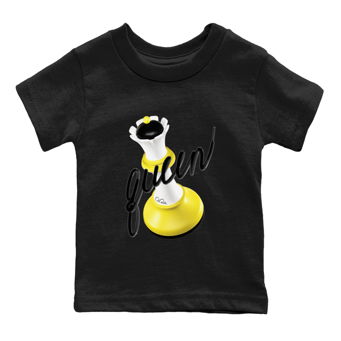 AJ4 Vivid Sulfur shirt to match jordans 3D Queen sneaker tees Air Jordan 4 Vivid Sulfur SNRT sneaker release tees baby toddler Black 2 cotton Shirt