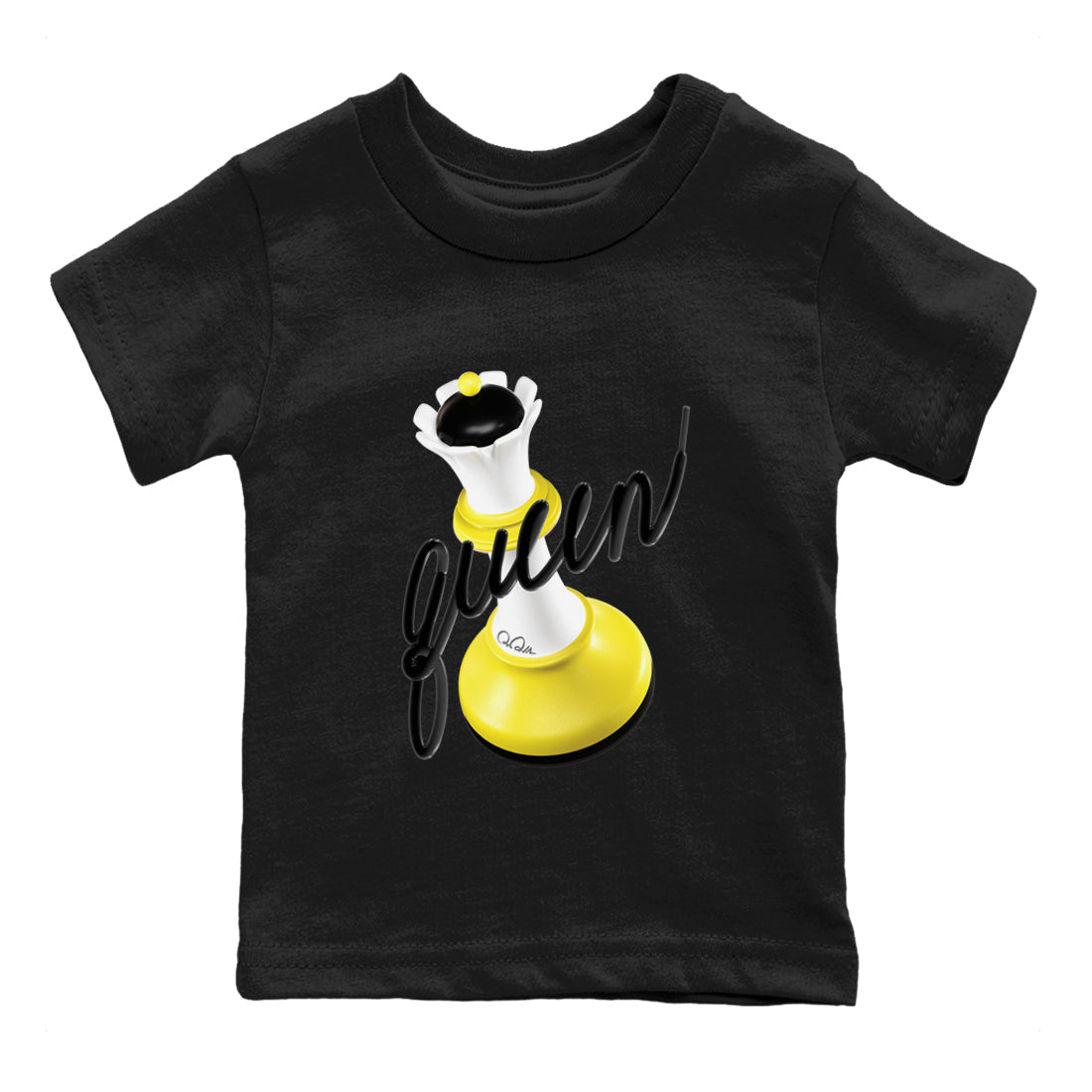 AJ4 Vivid Sulfur shirt to match jordans 3D Queen sneaker tees Air Jordan 4 Vivid Sulfur SNRT sneaker release tees baby toddler Black 2 cotton Shirt