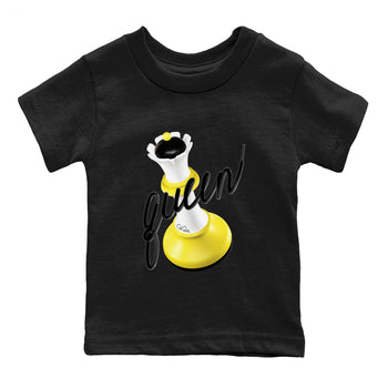 AJ4 Vivid Sulfur shirt to match jordans 3D Queen sneaker tees Air Jordan 4 Vivid Sulfur SNRT sneaker release tees baby toddler Black 2 cotton Shirt