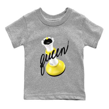 AJ4 Vivid Sulfur shirt to match jordans 3D Queen sneaker tees Air Jordan 4 Vivid Sulfur SNRT sneaker release tees baby toddler Heather Grey 2 cotton Shirt