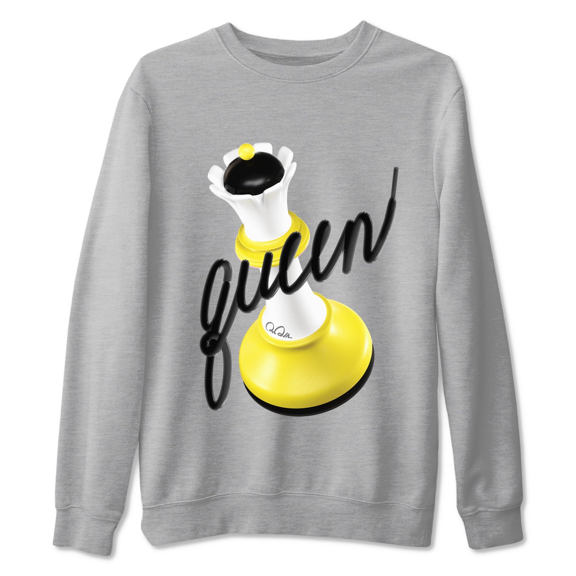 AJ4 Vivid Sulfur shirt to match jordans 3D Queen sneaker tees Air Jordan 4 Vivid Sulfur SNRT Sneaker Release Tees unisex cotton Heather Grey 2 crew neck shirt