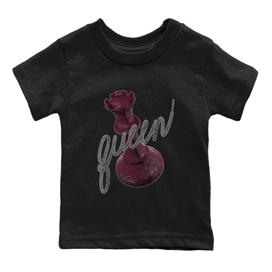 Air Jordan 5 Burgundy Sneaker Match Tees 3D Queen Sneaker Tees Air Jordan 5 Burgundy Sneaker Release Tees Kids Shirts Black 2