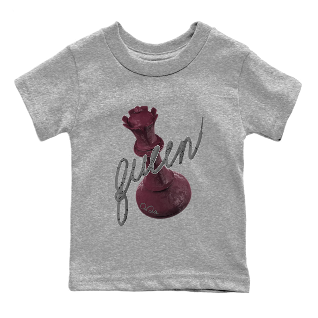 Air Jordan 5 Burgundy Sneaker Match Tees 3D Queen Sneaker Tees Air Jordan 5 Burgundy Sneaker Release Tees Kids Shirts Heather Grey 2