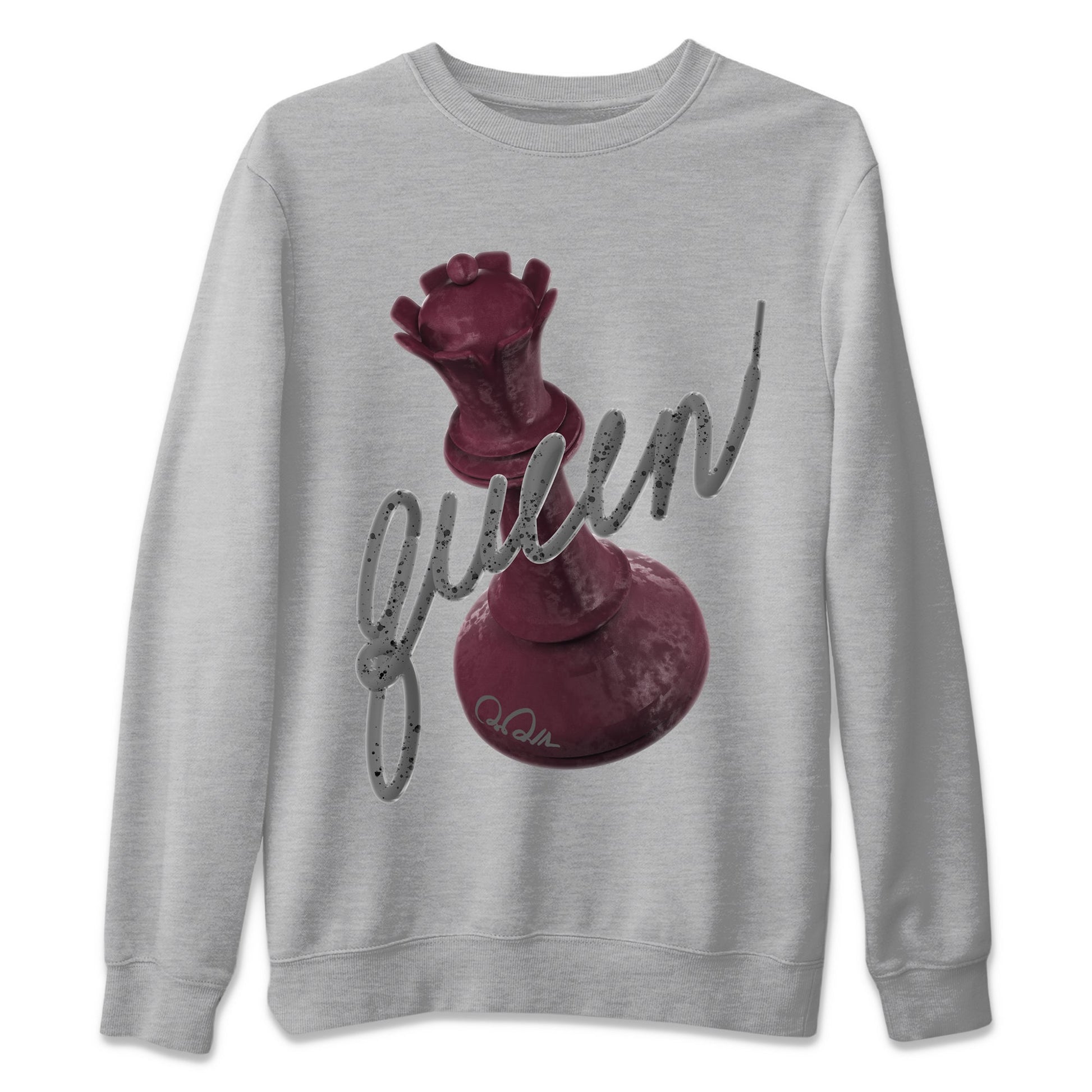 Air Jordan 5 Burgundy Sneaker Match Tees 3D Queen Sneaker Tees Air Jordan 5 Burgundy Sneaker Release Tees Unisex Shirts Heather Grey 2
