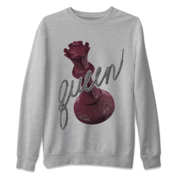 Air Jordan 5 Burgundy Sneaker Match Tees 3D Queen Sneaker Tees Air Jordan 5 Burgundy Sneaker Release Tees Unisex Shirts Heather Grey 2