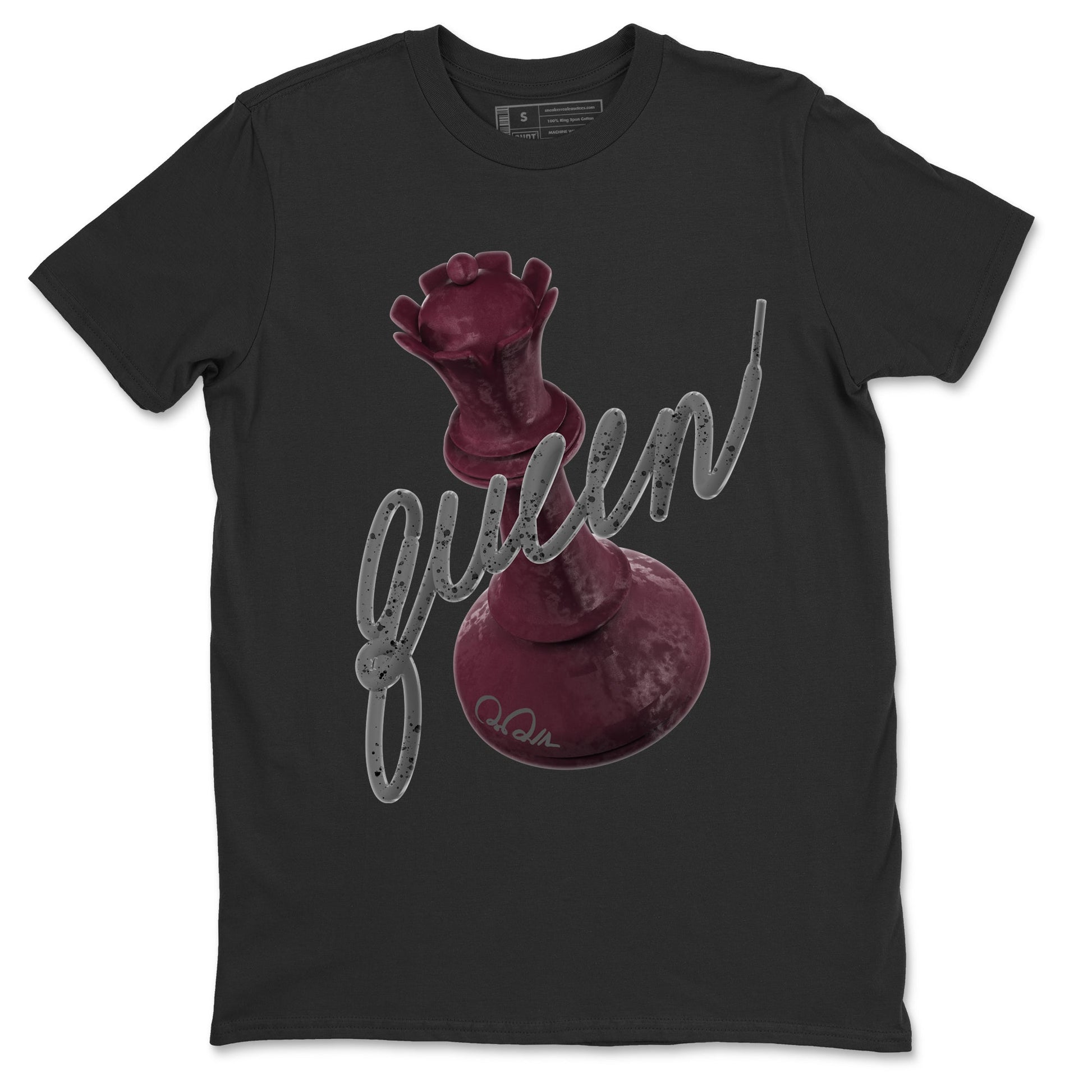 Air Jordan 5 Burgundy Sneaker Match Tees 3D Queen Sneaker Tees Air Jordan 5 Burgundy Sneaker Release Tees Unisex Shirts Black 2