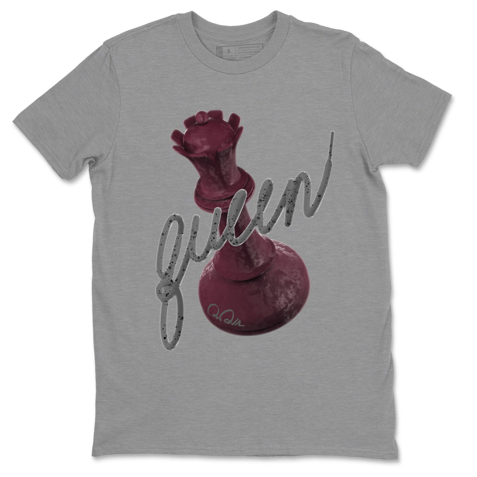 Air Jordan 5 Burgundy Sneaker Match Tees 3D Queen Sneaker Tees Air Jordan 5 Burgundy Sneaker Release Tees Unisex Shirts Heather Grey 2