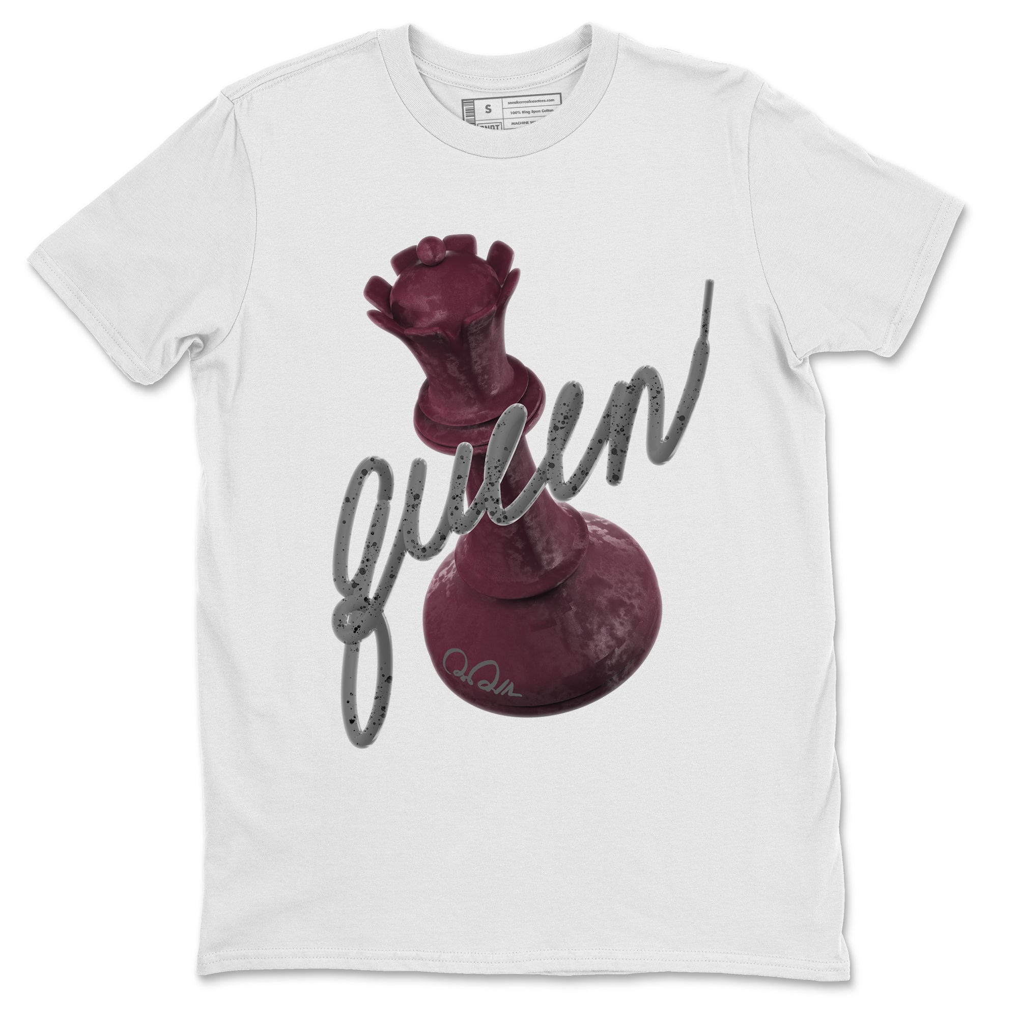 Air Jordan 5 Burgundy Sneaker Match Tees 3D Queen Sneaker Tees Air Jordan 5 Burgundy Sneaker Release Tees Unisex Shirts White 2