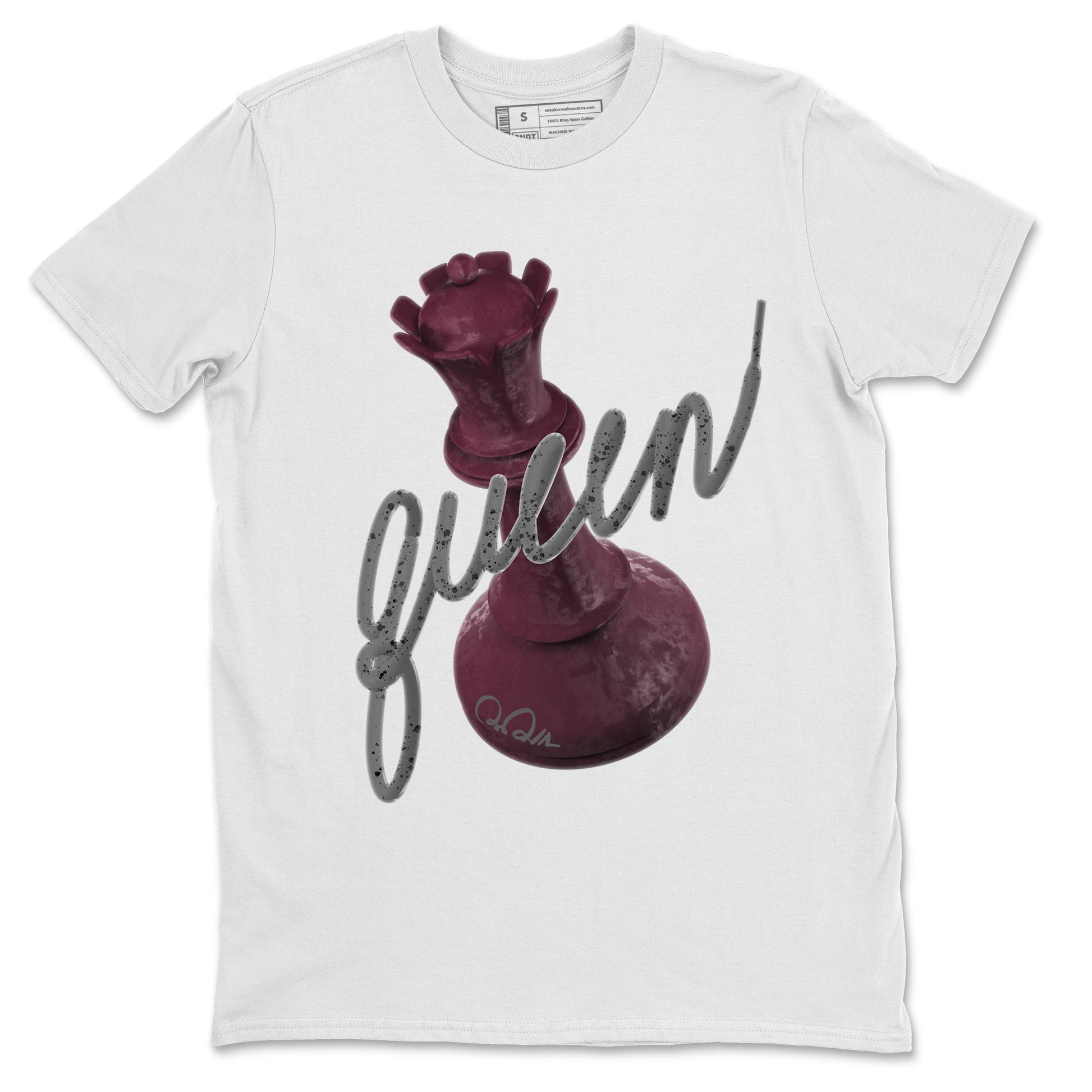 Air Jordan 5 Burgundy Sneaker Match Tees 3D Queen Sneaker Tees Air Jordan 5 Burgundy Sneaker Release Tees Unisex Shirts White 2
